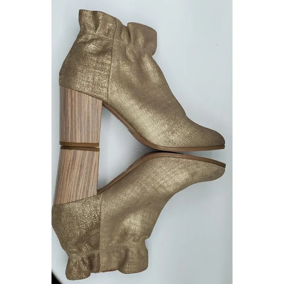 KELSI DAGGER BROOKLYN Women's Wicked Metallic Gold Fabric Fashion Boot Size 7.5 - Picture 6 of 9